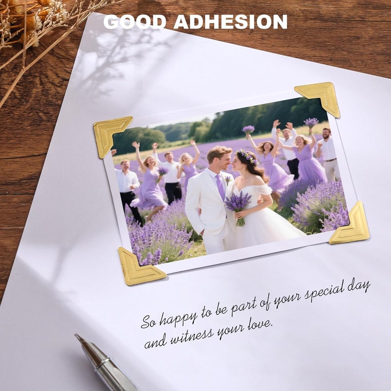 Chiallco 360 Pcs Photo Corners for Scrapbooking, Gold Photo Corner Stickers, Acid Free Picture Corners Self-Adhesive for Scrapbooking, Photo Corners for DIY Scrapbook, Photo Album, Memory Books, Diary - Image 3